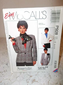 VINTAGE McCALL'S JACKET P928 SZ B 8-10-12 INCLUDES PATTERN & INSTRUCTIONS UNCUT - Picture 1 of 2