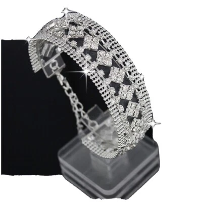 Moda Pulsera de Cristal Joyería Tejida a Mano Cuentas Estrás Pulsera para Mujer Foto 1 de 4