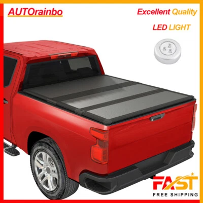 For 2014-2025 Silverado sierra Short Bed Hard Solid 3-Fold Tonneau Cover 6.5FT - Image 1 of 4