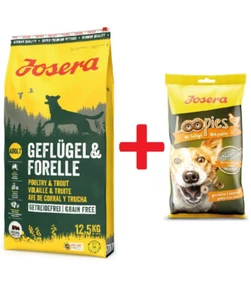 Josera Geflügel & Forelle 12,5 kg + Loopies Geflügel 150 g / getreidefrei