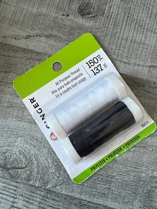 BRAND NEW Singer All-Purpose Polyester Thread 200yd 2/Pkg-Black & White - Picture 1 of 2