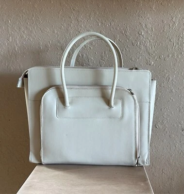 McKlein Lake Forest Womens Leather Briefcase Bone 16" - Image 1 of 4