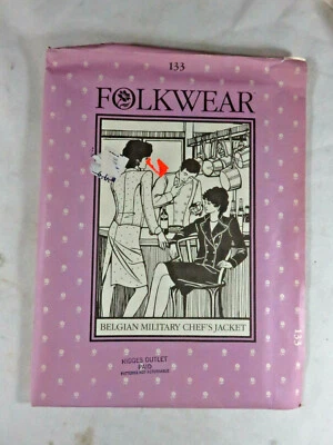 Folkwear Ethnic Pattern 133 - Men's/Women's Belgian Military Chefs Jacket  UNCUT - Image 1 of 2