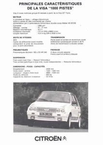 Katalog Prospekt Citroën Visa 1000 Pistes 4x4 Gruppe B 1983 Frankreich - Bild 1 von 1