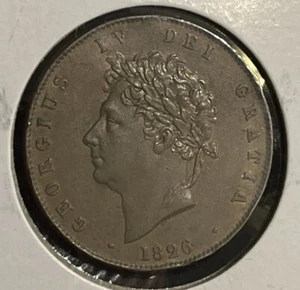 1826 AU+ 1/2 Penny Britain - Picture 1 of 2