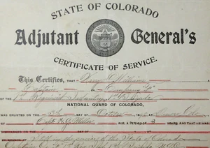 Colorado National Guard Discharge Leadville Miners Strike 1st Infantry 1899 - Picture 1 of 7