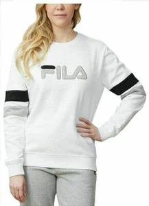 FILA Ladies' Natalie Crewneck Sweatshirt White - Size Small - Picture 1 of 4
