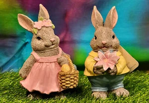 Easter Rabbit Pair, Easter Bunny Couple, Table Decor, Evergreen #8TAR453 - Picture 1 of 3