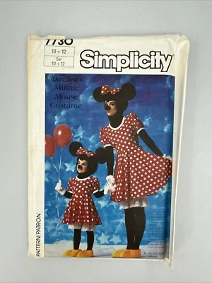 Vintage 1986 Sewing Pattern Simplicity 7730 Minnie Mouse Costume Child 10-12 - Image 1 of 4