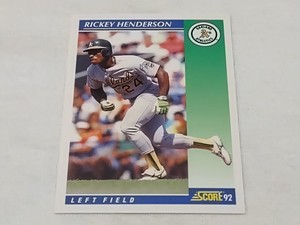 Rickey Henderson 1992 Score #480 Base Set Oakland Athletics