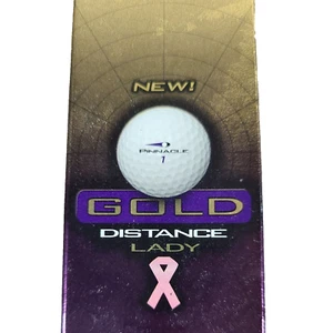 Breast Cancer Awareness Golf Balls Pinnacle 1 Gold Distance Lady Pink Ribbon 3PK - Picture 1 of 4