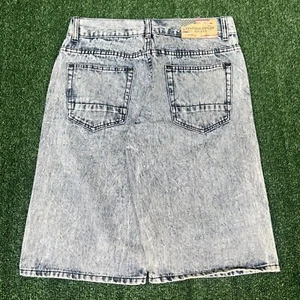 VTG GS-115 Shorts Mens 32x13" Blue Acid Wash Denim Jean Shorts Baggy Long Y2K - Picture 1 of 10