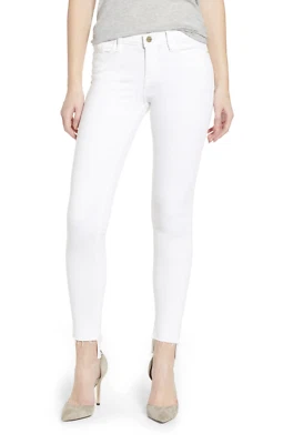 FRAME DENIM Le Skinny de Jeanne Raw Stagger Jeans Denim White Blanc 24 $205 219 - Image 1 of 4