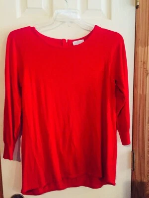 红色拉链毛衣 Joseph A 尺寸小号节日圣诞节 — 第 1/4 张图片