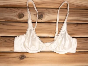 NWT Vintage 34A Ivory Underwire Unlined Front Close Satin Bra by Bali - Picture 1 of 3