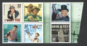 6 Unused US 32 Cent Stamps 1910s Celebrate Century Boys Scouts WOODROW Wilson - Picture 1 of 2