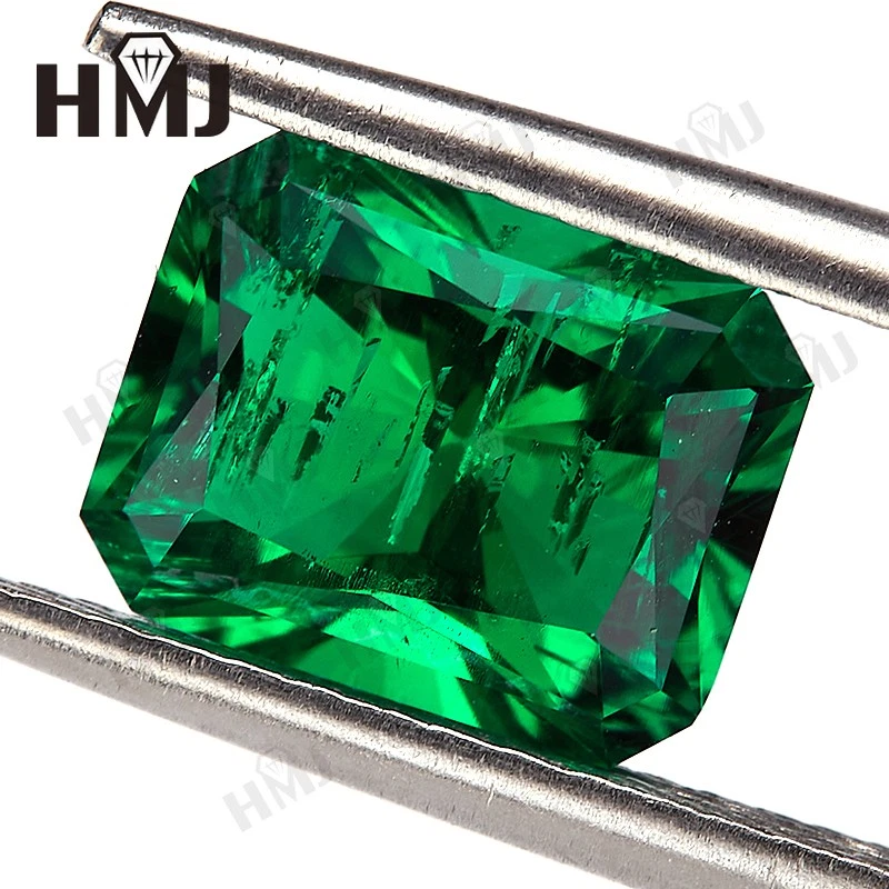 Certified Lab-Grown Colombian Green Emerald Radiant Cut Loose Gemstone Gems AGL - Image 1 of 4
