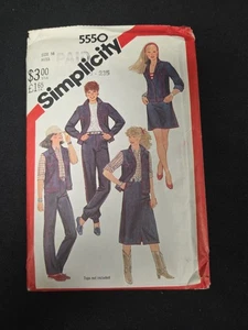 Simplicity 5550 Patrón de Costura Talla 16 Miss Falda Chaleco Chaqueta Pantalones Sin Cortar De Colección - Imagen 1 de 4