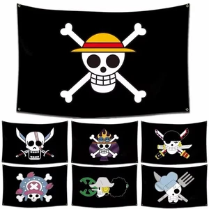 One Piece Pirate Skull Flag Home Bedroom Wall Decor Banner Anime Painting Luffy - Picture 1 of 21