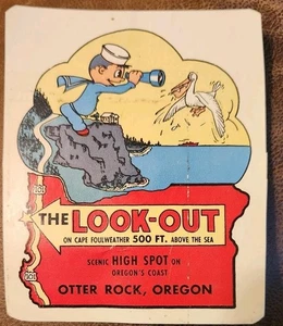 Vintage The Lookout, Otter Rock Oregon Koffer Etikett/Aufkleber 50er - 70er Jahre - Bild 1 von 2