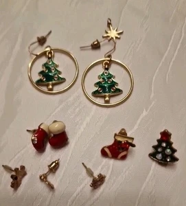 5 Paare Weihnachtsohrringe Festival Ohr Anhänger Weihnachten Täglich Ohr Zubehör - Bild 1 von 4