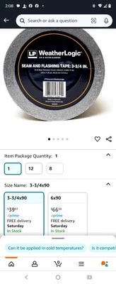 TAPE LOGIC LP Weather Logic Seam And Flashing Tape 3-3/4 New