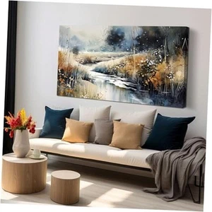 Nature Landscape Large Pictures for Living Room - Stream Pictures Wall Art - Picture 1 of 7