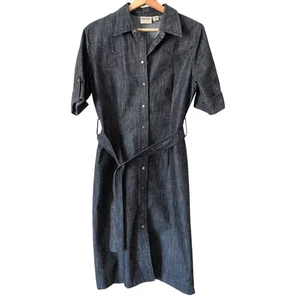 Country Road Womens 10 Button Down Shirt Dress Denim Western Cowgirl Modest $249 - Picture 1 of 8