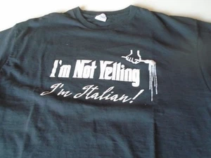 "I'm Not Yelling, I'm Italian T-Shirt Gr. XL schwarz Delta Handgabel Pasta - Bild 1 von 7