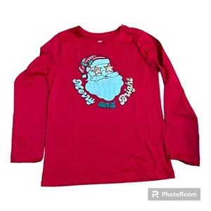 Holiday Time Mädchen Weihnachtsmann Langarm T-Shirt - Gr. L (10-12) Weihnachten - Bild 1 von 2