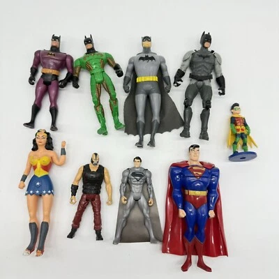 Lote de 9 figuras de acción de DC Comics Superman Batman Wonder Woman Bane Robin juguete Foto 1 de 4