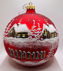 Hand Painted 6 inch Glass Christmas Ornament Firma Bilinski Poland NEW IN BOX - Picture 1 of 16