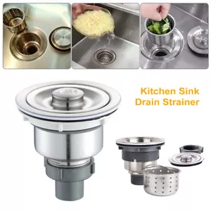 Fregadero de cocina para el hogar conjunto de drenaje de acero inoxidable de 3-1/2 pulgadas con cesta coladora - Imagen 1 de 10