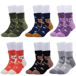 6 Pairs Childrens Winter Socks bear theme ( FREE P&P ) - Picture 1 of 2