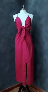 Vestido Mara Hoffman Algodón Orgánico Corbata Frontal Sol Encubrimiento Magenta Rosa XL NUEVO SIN ETIQUETAS - Imagen 1 de 15