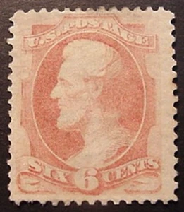 US Sc# 159 *MINT OG H* { 6c DULL PINK LINCOLN } CONT BANKNOTE OF 1873 CV$ 375.00 - Picture 1 of 5