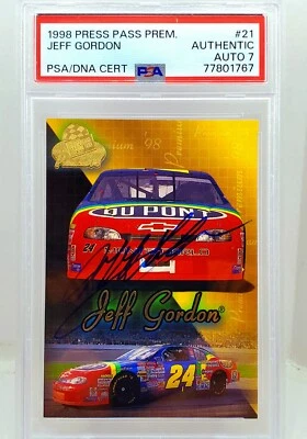 1998 Press Pass Premium Jeff Gordon Autograph Card #21 PSA/DNA 7 Authentic Auto - Image 1 of 2