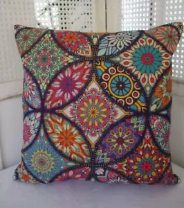 Bohemian Abstract Pop Art Cotton Blend Bed Lounge Couch Sofa Cushion Cover 45cm - Picture 1 of 4