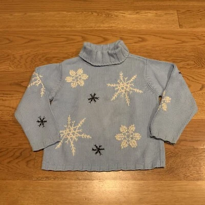 Suéter HANNA DIFFERENTSON Azul Copo de Nieve Niñas Euro Talla 120 EE. UU. 6-7 100% Algodón M Foto 1 de 4