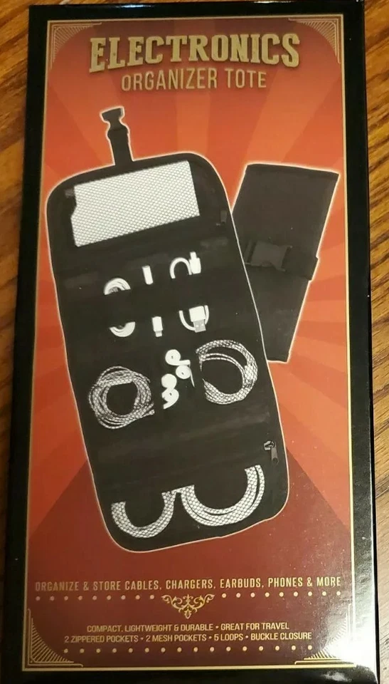 Electronics Organizer Tote for Cables Earbuds Chargers Phones and More NEW - Image 1 of 1