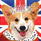 Serviettes en papier chien Corgi reine d'Angleterre. Napkins dog England Corgi