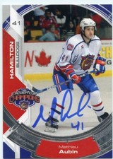 MATHIEU AUBIN AUTOGRAPH AUTO 06-07 HAMILTON BULLDOGS EXTREME #25 *38838