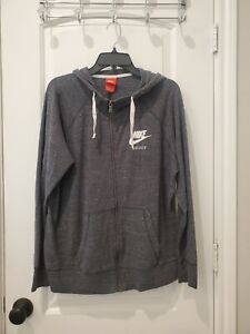 Nike Womens Full Zip Hoodie Jacket Grey Size XL