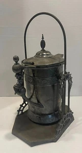 Webster MFG Insulated Silverplate Tilting Coffee Carafe Tea Pot Stand 1890's - Picture 1 of 15