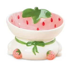 Ceramic Raised Cat Bowl 15° Tilted Elevated Cat Food Bowl Raised Cat Food Bow... - Picture 1 of 7