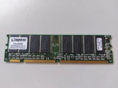 Kingston 128MB PC100 CL2 168-Pin DIMM ( KVR100X64C2/128 9902112-405.A00 ) REF - Image 1 of 2