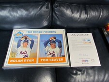 1967 Rookie Stars Nolan Ryan Tom Seaver New York Mets 1990 Acme Card Frame PSA