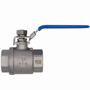 VAV 1" Ball Valve Full Port, 316 Stainless Steel, 2-Piece, 1000 WOG - Picture 1 of 7