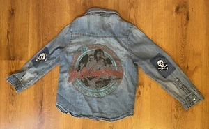 Denim Shirt Rock & Roll AC/DC Rolling Stone Custom Handmade Button Up Kids 6-7Y - Picture 1 of 19