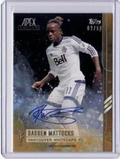 2015 Topps Apex MLS Autograph Gold #26 Darren Mattocks 02/50 Auto - Flat S/H